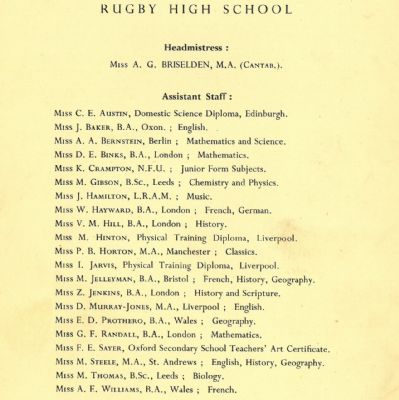 1950s prospectus staff