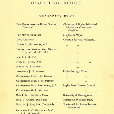 1950s RHS Governing Body