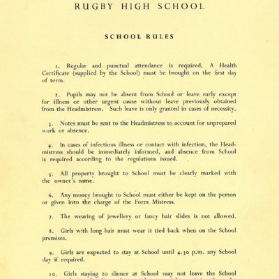 1950s RHS School Rules
