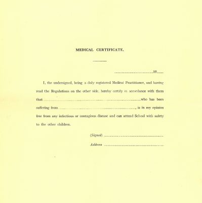 1950s medical certificate