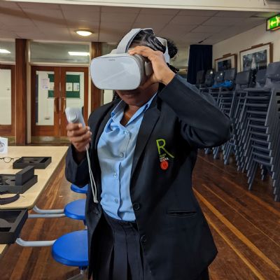 VR headset experience of Rome