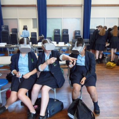VR headset experiencing Rome