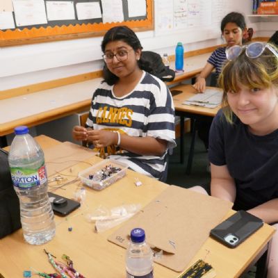 Bracelet making Year 9s